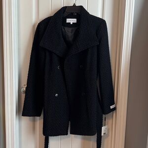 Calvin Klein Black Textured Coat
